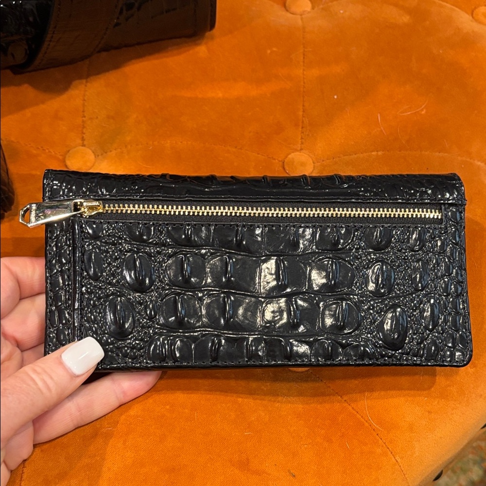 Brahmin Black Crocodile Embossed Handbag Set - Picture 4 of 16